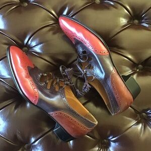 Vintage Hermes 3 tone spectator shoes 38.5